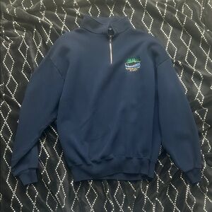 Classic Navy Zip-Up Sweater